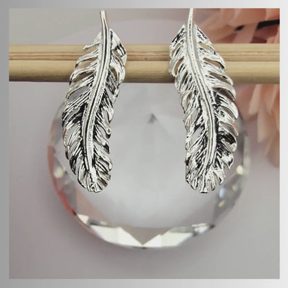 Large leaf earring